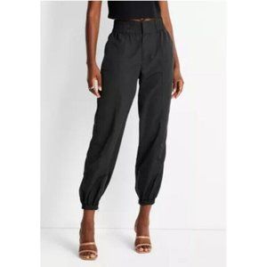 Future Collective Kahlana Barfield BLACKS Black High-Rise Nylon Track Pants NWT